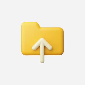 A minimalist folder icon with an upward arrow, symbolizing upload. vector