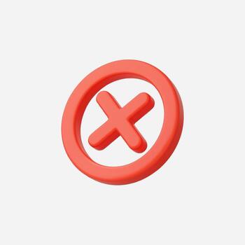 un minimalista rojo circular cancelar icono en un moderno diseño. vector