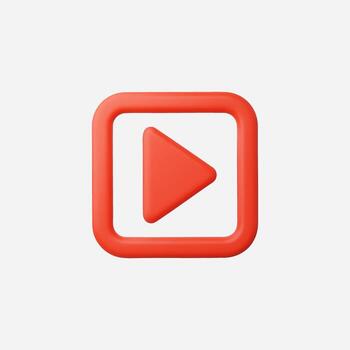 A modern red play button isolated on a white background. vector