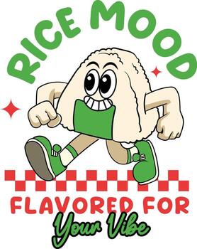 Cartoon rice character with vibe vector