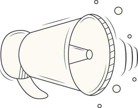 Black and White Podcast Element. Broadcasting Doodle Element. Isolated on White Background vector