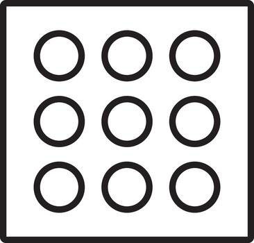 Nine circle icon geometric pattern black outline simple design minimal style abstract symbol modern symmetry grid layout isolated on transparency background vector