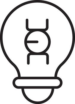 Minimalist light bulb icon black outline simple design modern style isolated on transparency background symbolizing idea innovation creativity and inspiration vector