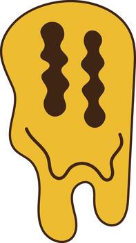 Psychedelic Dripping Smiling Character vector