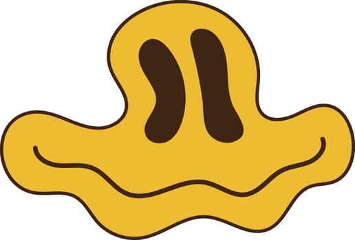 Psychedelic Dripping Smiling Character. Design Element. vector