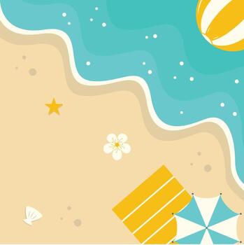 Top View Summer Beach Background. Design Element vector