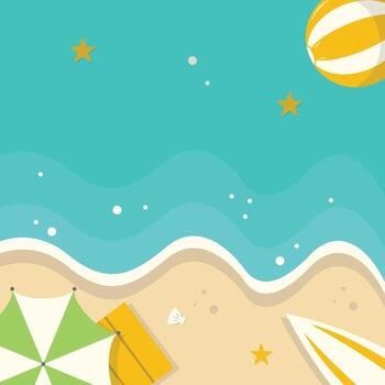 Top View Beach Background. Design Element. vector