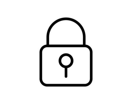 Simple Outline of a Padlock Icon Representing Security and Privacy vector
