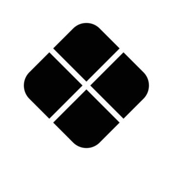 sencillo geométrico icono representando división cuadrado diseño en negro color vector