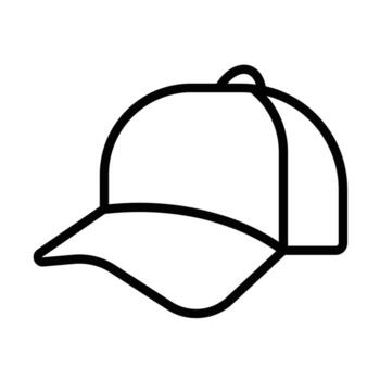Simple Outline of a Baseball Cap Suitable for Minimalist Design Use vector