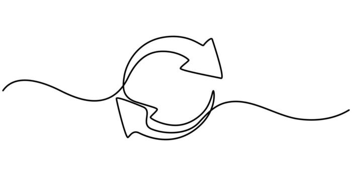 Refresh or Reload symbol continuous one icon. vector