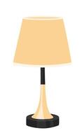 Table lamp or bedside lamp . Bedroom furniture, interior decor item, lighting equipment clipart in flat cartoon style isolated on white. vector