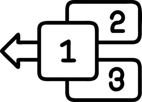 Flowchart diagram with numbered steps one two three and arrow for process visualization and workflow design vector