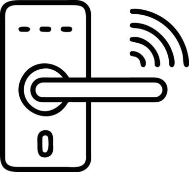 Smart door lock system wireless security access control technology modern home automation innovation safety 100 vector