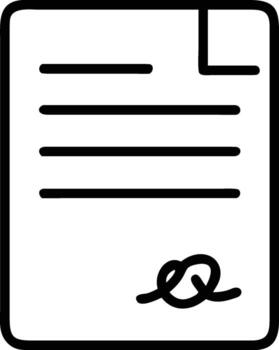 Signed document agreement contract form icon illustration graphic design element for business use case vector