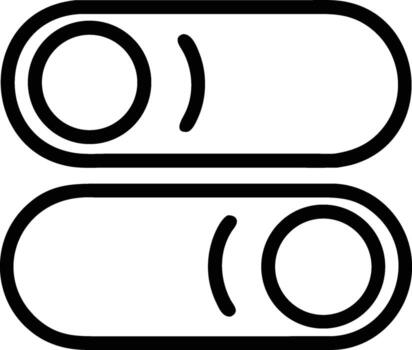 Toggle switch button on off icon illustration for user interface design and presentations use case vector