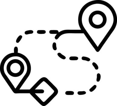 Route map direction location pointer gps navigation destination travel journey path distance guide 100 vector