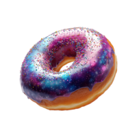 rosquilla con galáctico Crema remolinos y azúcar asperja en transparente antecedentes png