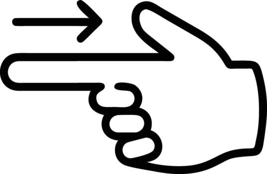 Hand pointing finger right direction gesture icon illustration graphic design element asset for web design vector