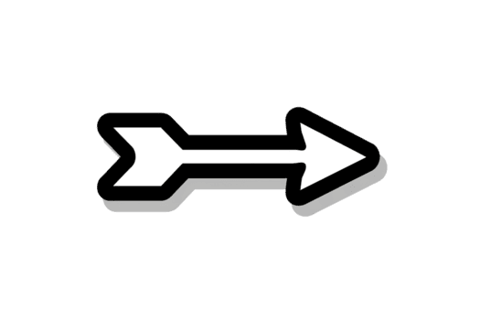 arrow marker isolated mark 3D graphic. Black indication or direction pointer guide shape png