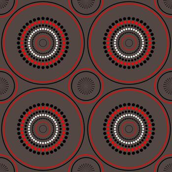 sin costura geométrico modelo de concéntrico círculos rojo vector