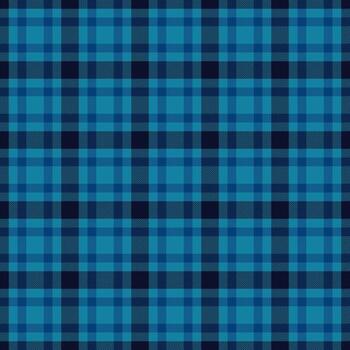 Mat texture textile, regular tartan background seamless. Front fabric check pattern plaid in cyan and dark colors. vector