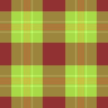 Vibrant plaid pattern. Dynamic design with interlocking hues of red, green, and brown. Textile or background use. Traditional, Scottish, rustic, versatile texture. vector