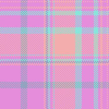 Pastel plaid pattern in pixel art style. Retro textile design with squares. Ideal for backgrounds, crafts, or digital projects. vector