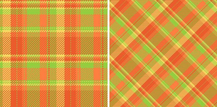 Vibrant autumnal plaid patterns perfect for textile design, fallthemed projects, or seasonal branding. Two distinct yet complementary styles offer versatile design options. vector
