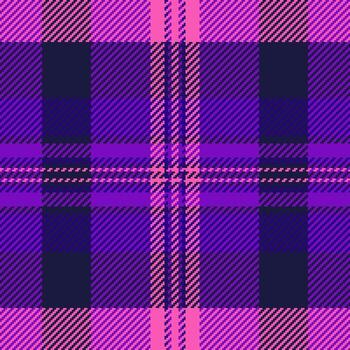 Vibrant tartan pattern in pink, purple, and navy. Perfect for backgrounds, textiles, apparel design, or adding a touch of cozy, textured warmth to any project. vector