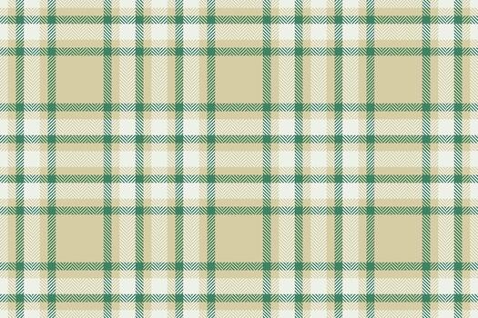 Elegant beige, white, and green plaid pattern. Perfect for textile design, website backgrounds, or seasonal projects. Subtle herringbone texture adds visual interest. vector