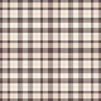 Elegant neutraltoned plaid pattern. Subtle herringbone texture adds depth. Perfect for textile designs, website backgrounds, or stationery. Evokes feelings of warmth and sophistication. vector
