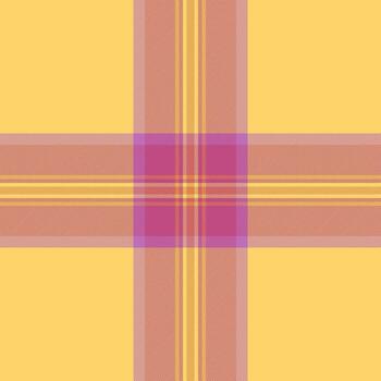 Warm plaid pattern. Repeating cross design in yellow, peach, and pink. Cozy aesthetic, ideal for backgrounds, textures, and design elements. Versatile. vector