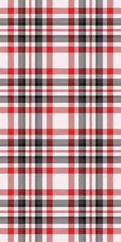 Suit textile seamless fabric, difficult plaid background pattern. Skill tartan texture check in white and red colors. vector