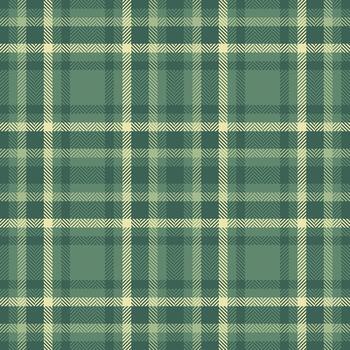 Elegant green and beige plaid pattern. Seamless texture perfect for textile design, apparel, packaging, or website backgrounds. Subtle herringbone weave adds depth and visual interest. vector
