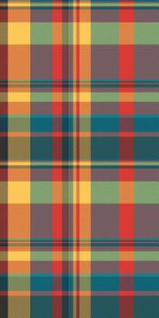 Dreamy check texture tartan, choice background plaid textile. Crease pattern fabric seamless in cyan and red colors. vector