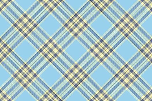 Classic tartan pattern in light blue, yellow, and navy. Ideal for textile design, backgrounds, fashion projects, and any design needing a timeless, versatile texture. vector