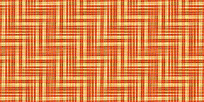 Color tartan texture textile, lined plaid fabric. Rest background check seamless pattern in red and amber colors. vector