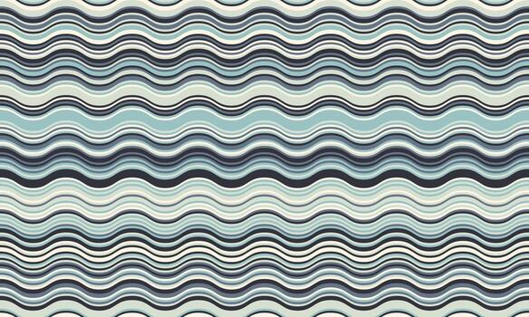 Seamless wavy stripes pattern in calming blue and gray tones. Perfect for website backgrounds, textile design, or modern graphic projects. Evokes feelings of serenity and fluidity. vector