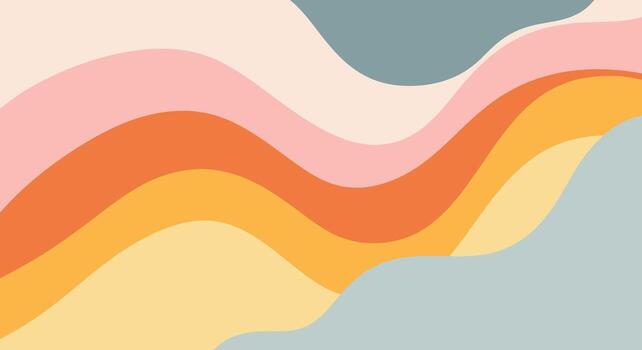 Wavy pastel color forms a seamless pattern ideal for backgrounds, web design and more vector