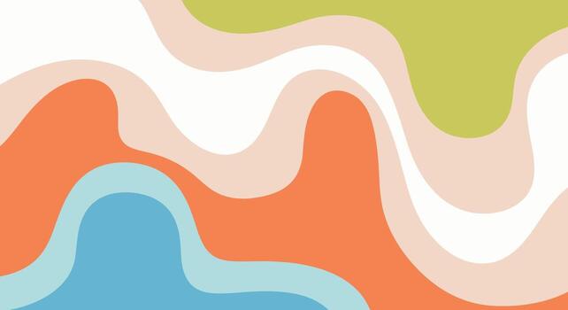 Colorful wavy layers create an abstract fluid background design vector