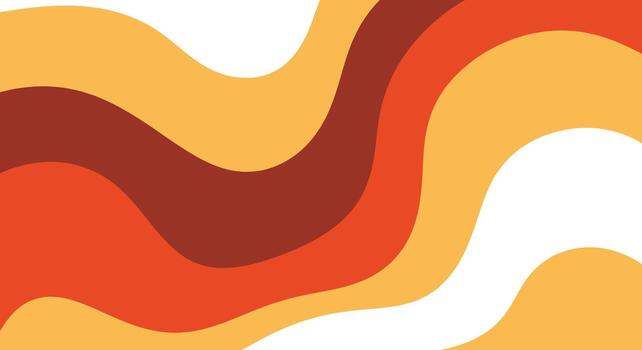 Retro groovy background with warm earthy tones and smooth curved lines vector