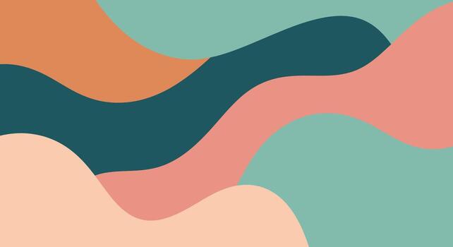 Abstract curves in pastel hues create a soft, modern background design vector