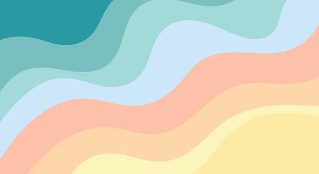 Abstract pastel waves create a serene, colorful, and calming background vector