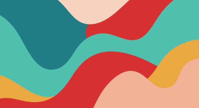 Vivid abstract background with curved shapes and flowing waves design vector