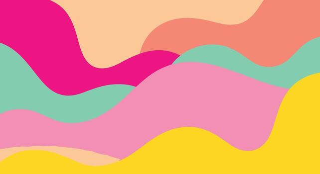Abstract waves with a vibrant color palette create a fluid, modern art background vector