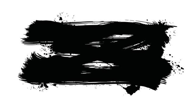 Black ink brush strokes create dynamic artistic expressive texture vector