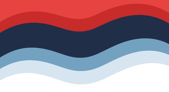 Red, blue and white wavy lines create a serene and modern abstract background vector