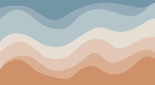 Soft abstract background with smooth wavy shapes in serene blue and beige tones vector