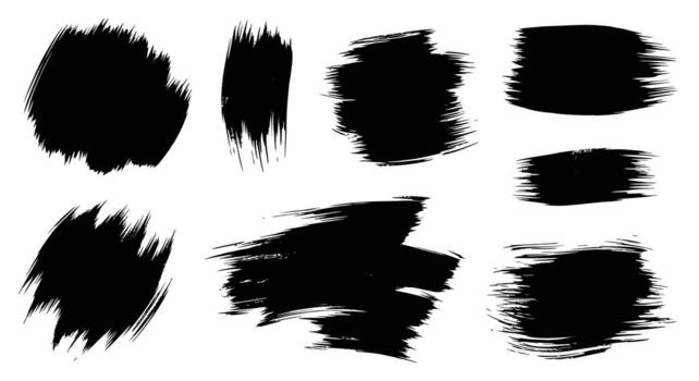 Artistic grunge brush strokes in black ink create a dynamic design element vector